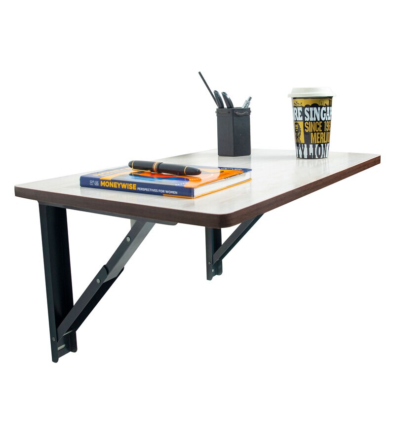 Buy Bruno Wall Mount Table in Off White Finish By Muren Online Wall Mounted Tables Study