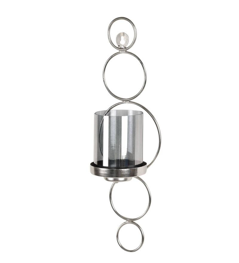 Buy Wall Sconce Nickel Iron & Glass Wall Hanging Candle Holder by Citilites Online Candle