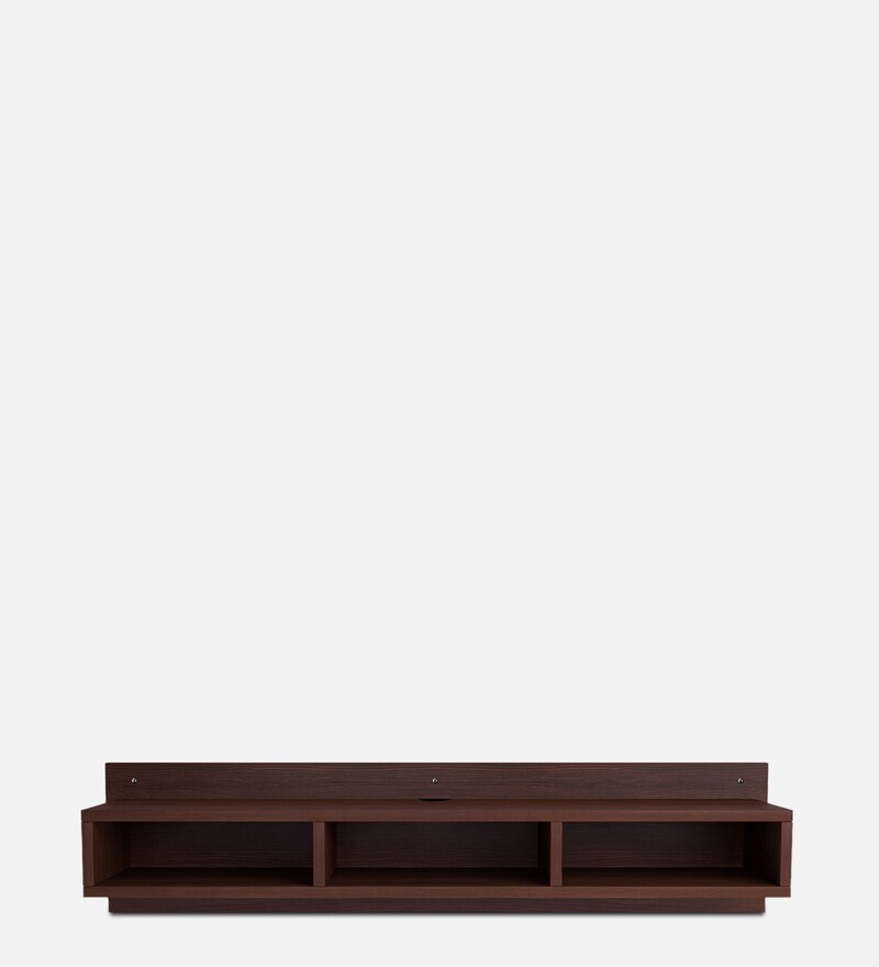 Buy Engineered Wood Wall Mounted TV Shelf in Brown Colour by Auspicious