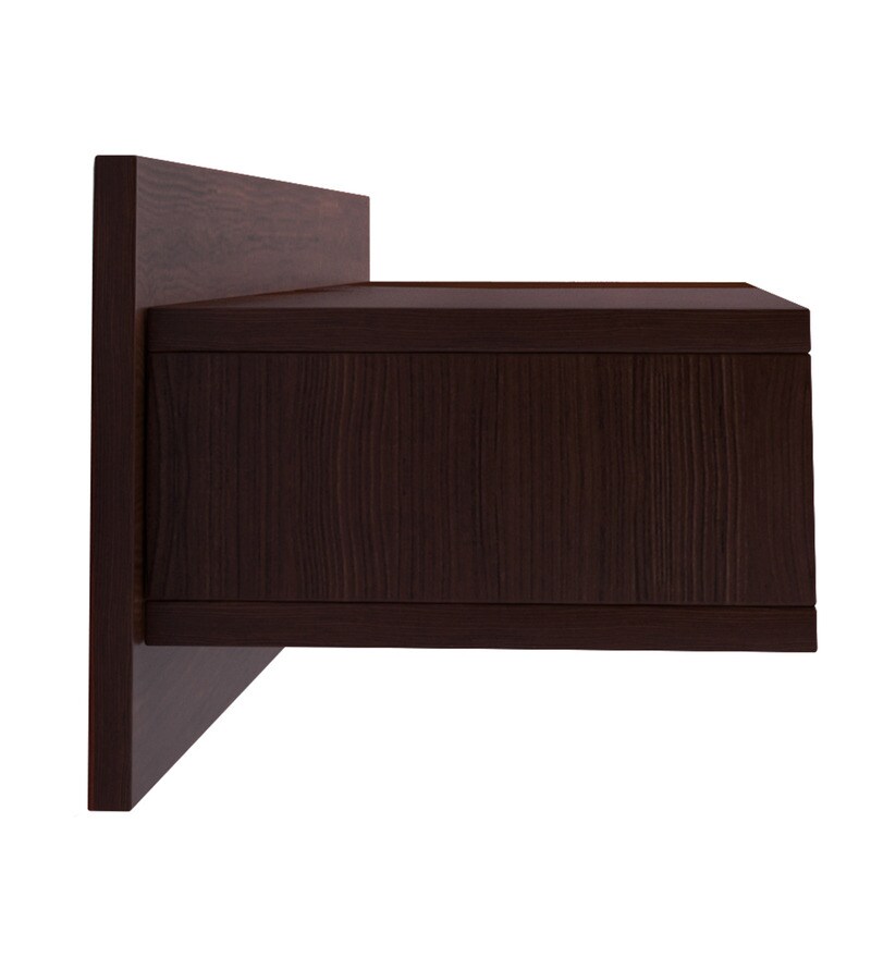Buy Engineered Wood Wall Mounted TV Shelf in Brown Colour by Auspicious