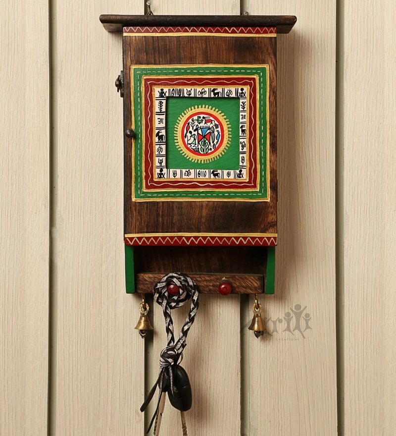 Buy Warli in Springs Wood Key Holder Box by Aakriti Art Creations
