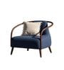 Wabi Suede Lounge Chair In Navy Blue Colour