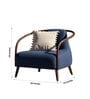 Wabi Suede Lounge Chair In Navy Blue Colour