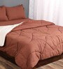 Brown Waffle Cotton Striped Queen Size Quilt