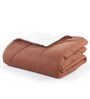 Brown Waffle Cotton Striped Queen Size Quilt