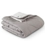 Grey Waffle Cotton Striped Queen Size Quilt