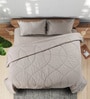 Grey Waffle Cotton Striped Queen Size Quilt