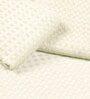 Ivory Waffle Cotton Striped Queen Size Quilt