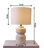Waken Curve Ceramic Off White Table Lamp with Cotton Linen Off White Shade