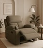 Wakizashi Fabric 1 Seater Manual Recliner In Brown & Grey Colour