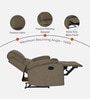 Wakizashi Fabric 1 Seater Manual Recliner In Brown & Grey Colour