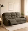 Wakizashi Fabric 3 Seater Manual Recliner in Brown & Grey Colour