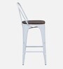 Spaulding Metal Bar Table Set in White Colour With 4 Chairs