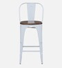 Spaulding Metal Bar Table Set in White Colour With 4 Chairs