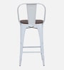 Spaulding Metal Bar Table Set in White Colour With 4 Chairs