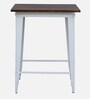 Spaulding Metal Bar Table Set in White Colour With 4 Chairs