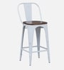 Spaulding Metal Bar Table Set in White Colour With 4 Chairs
