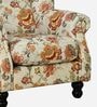 Wales Fabric Wing Chair In Floral Red Colour