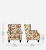 Wales Fabric Wing Chair In Floral Red Colour