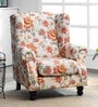 Wales Fabric Wing Chair In Floral Red Colour