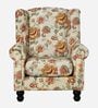 Wales Fabric Wing Chair In Floral Red Colour