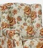 Wales Fabric Wing Chair In Floral Red Colour