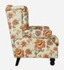 Wales Fabric Wing Chair In Floral Red Colour