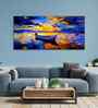 Boat Sunset Over Ocean Wall Canvas Painting