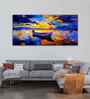 Boat Sunset Over Ocean Wall Canvas Painting