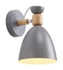 Wall Light/Swing Arm, (Grey Metal Wooden Wall Light)
