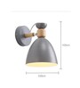 Wall Light/Swing Arm, (Grey Metal Wooden Wall Light)