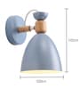 Wall Light/Swing Arm, Black (Blue Metal Wooden Wall Light)