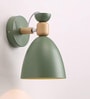 Wall Light/Swing Arm, Black Green Metal Wooden Wall Light)