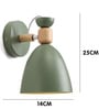 Wall Light/Swing Arm, Black Green Metal Wooden Wall Light)