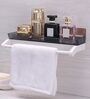 Wall Mounted Bathroom Storage Shelf With Towel Hanging Bar
