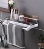 Wall Mounted Bathroom Storage Shelf With Towel Hanging Bar