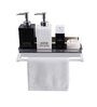 Wall Mounted Bathroom Storage Shelf With Towel Hanging Bar
