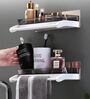 Wall Mounted Bathroom Storage Shelf With Towel Hanging Bar