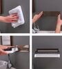 Wall Mounted Bathroom Storage Shelf With Towel Hanging Bar