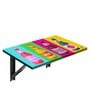 Wall Mounted Foldable Study Table with Beer Print in Matte Finish