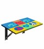 Wall Mounted Foldable Study Table with Quirky Peace Print in Matte Finish