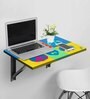 Wall Mounted Foldable Study Table with Quirky Peace Print in Matte Finish