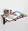 Wall Mounted Foldable Study Table with Retro Design in Matte Finish