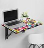Wall Mounted Foldable Study Table with Retro Design in Matte Finish