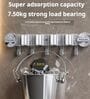 Wall-Mounted Mop & Broom Organizer Suction Cup Cleaning Rack With Hooks