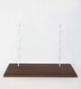 Zen Wall Mounted Table in White & Brown Finish