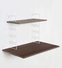Zen Wall Mounted Table in White & Brown Finish