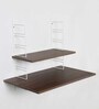 Zen Wall Mounted Table in White & Brown Finish
