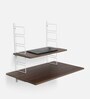 Zen Wall Mounted Table in White & Brown Finish