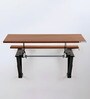 Wall Mounted Height Adjustable Desk in Desert Walnut Finish